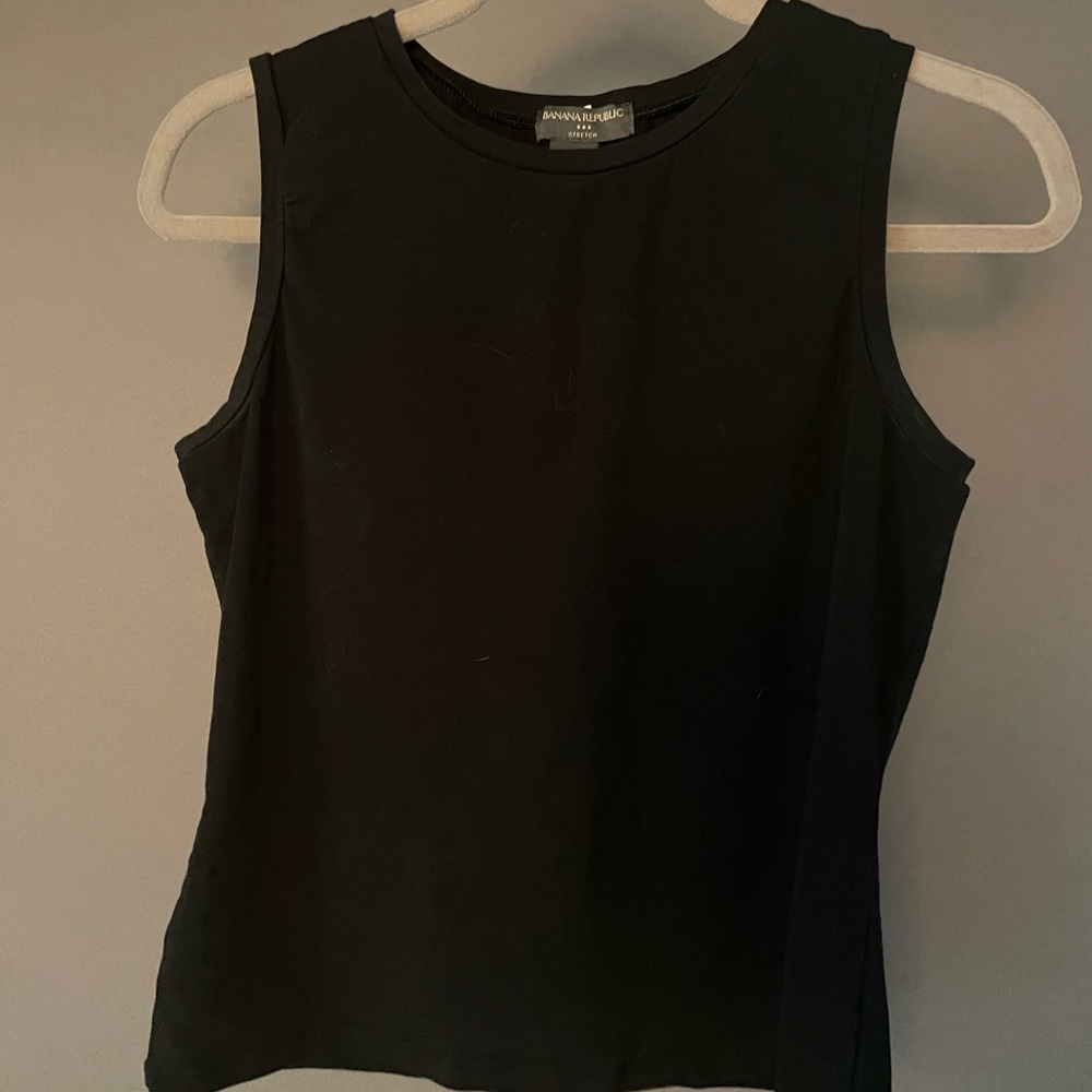 Banana Republic Black Fitted Sleeveless Tank Top